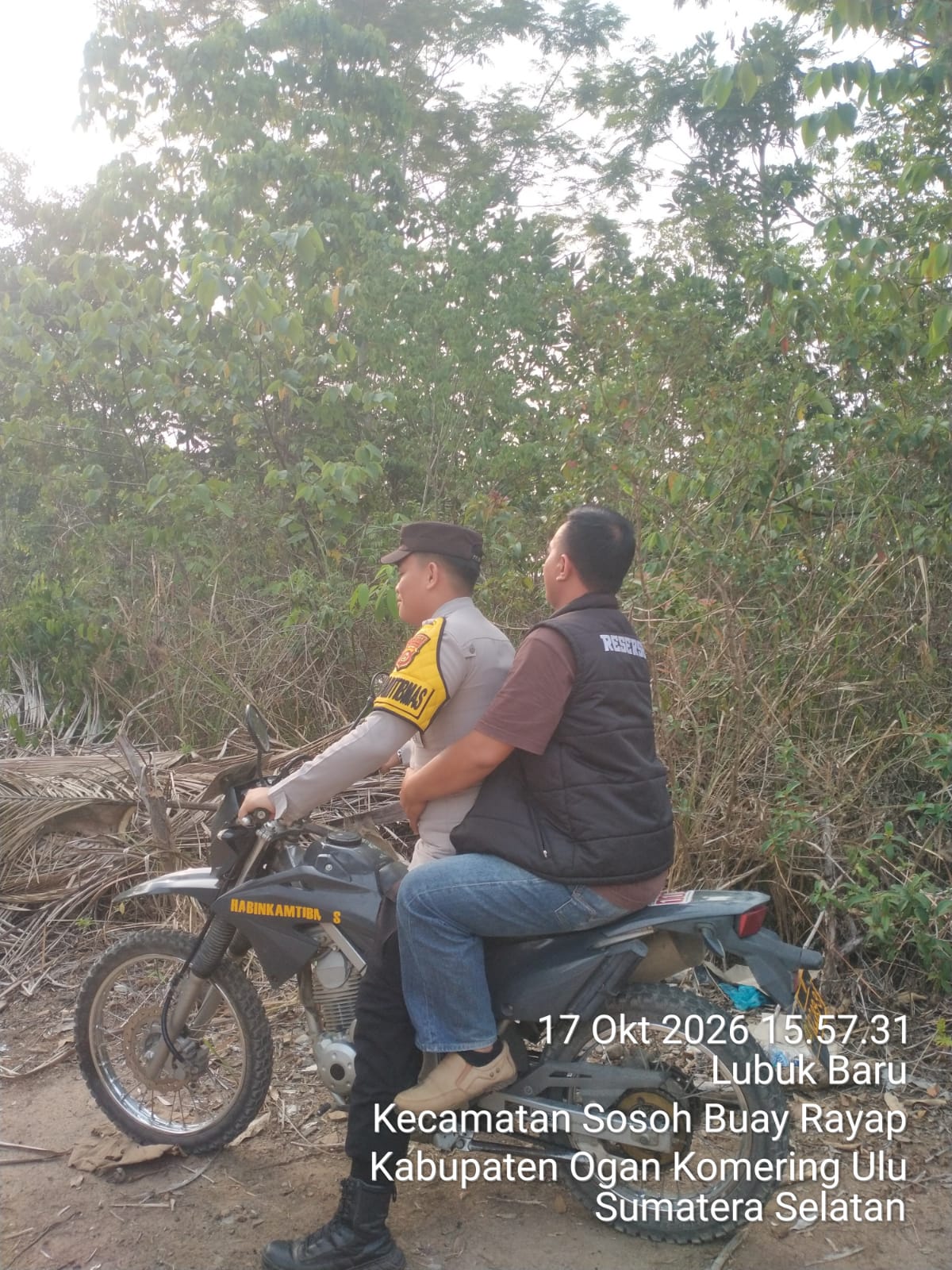 Polsek Sosoh Buay Rayap Polres OKU Gelar Patroli Rawan Karhutla, Antisipasi Kebakaran Hutan dan Lahan