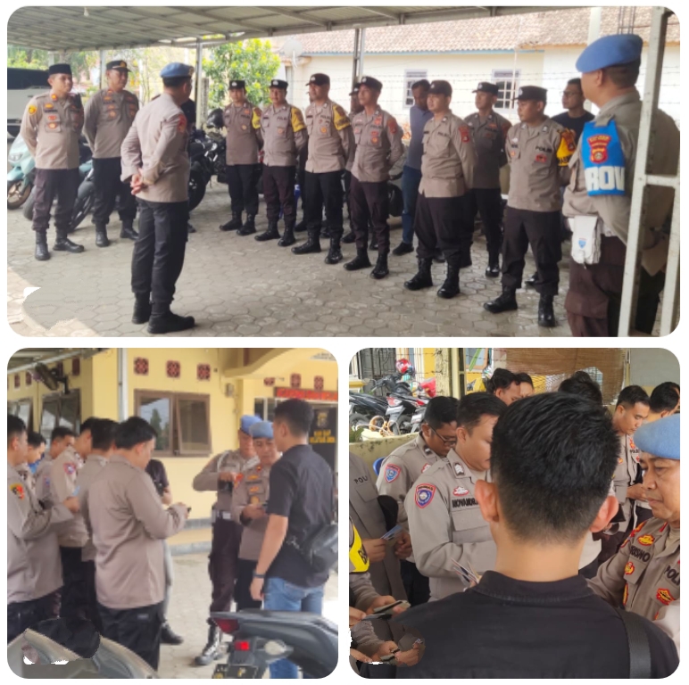 Tingkatkan Disiplin dan Profesional Personel, Kapolres Musi Rawas Cek Tampang dan Kelengkapan Personel Polsek Muara Beliti
