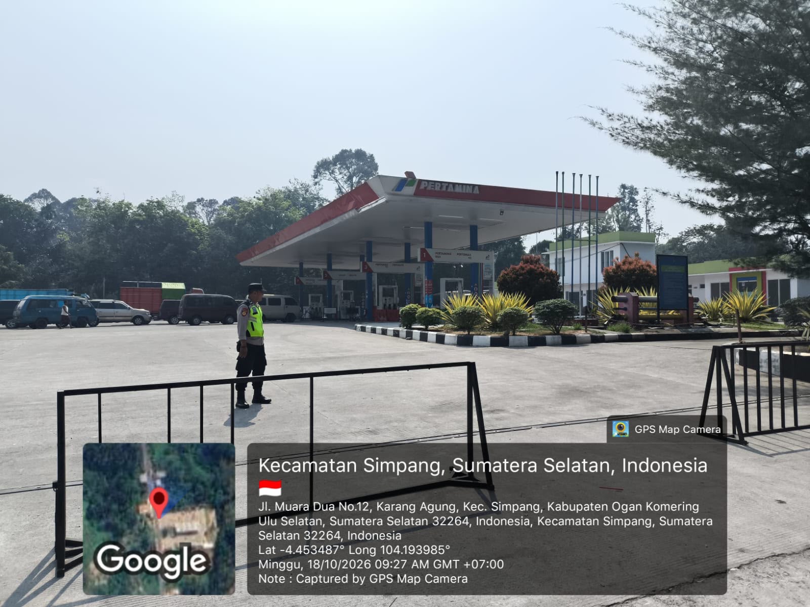 Cegah Penyalahgunaan BBM, Polsek Simpang Patroli dan Monitoring SPBU 23.322.31 Karang Agung