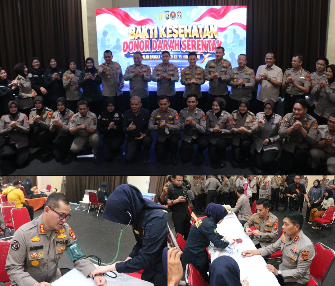 Sambut HUT ke-75 Humas Polri, Polda Sumsel Gelar Donor Darah yang Dihadiri Kapolda dan Wakapolda
