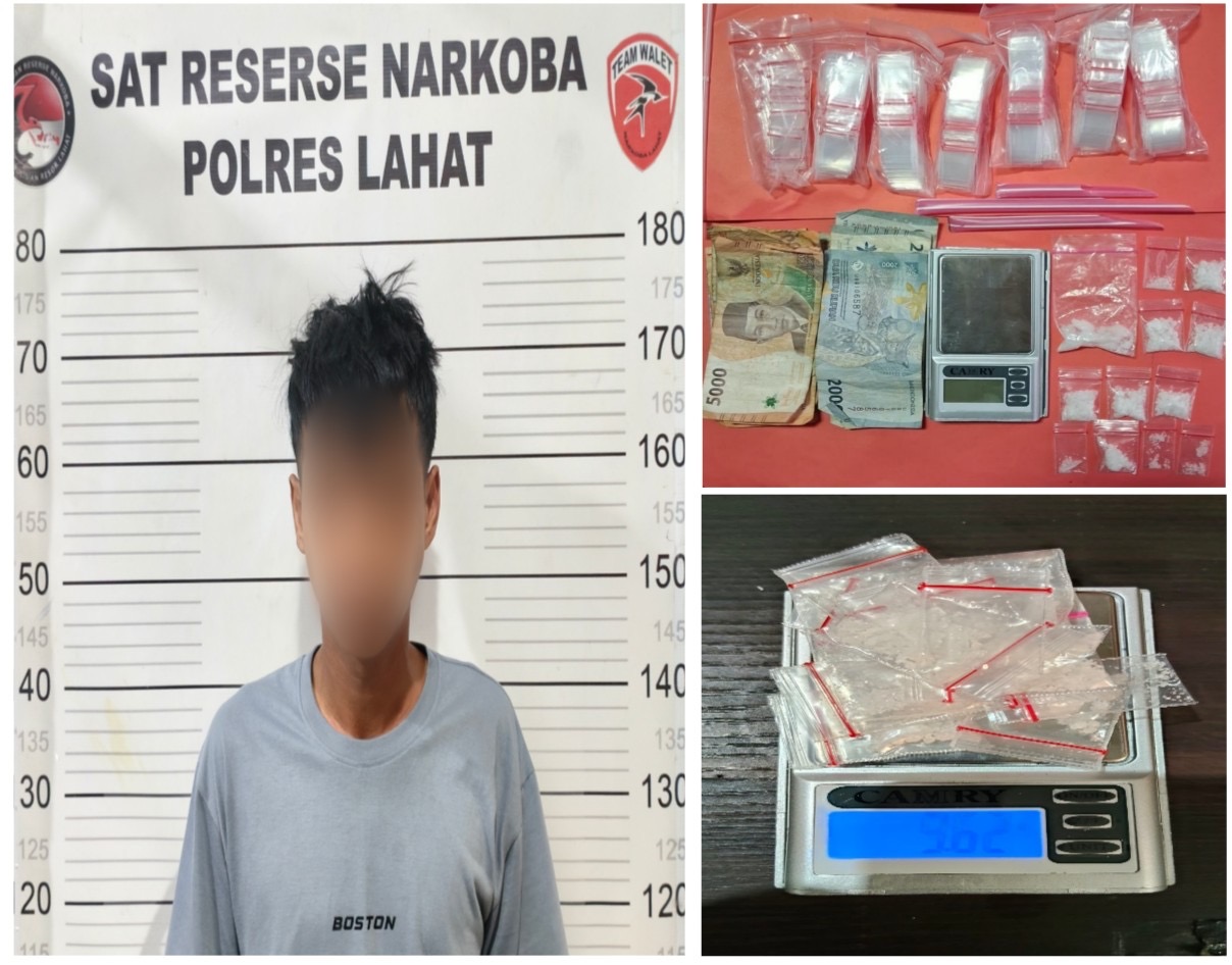 Satresnarkoba Polres Lahat Ungkap Kasus Dugaan Peredaran Sabu di Desa Karang Anyar, Amankan 13 Paket Narkotika