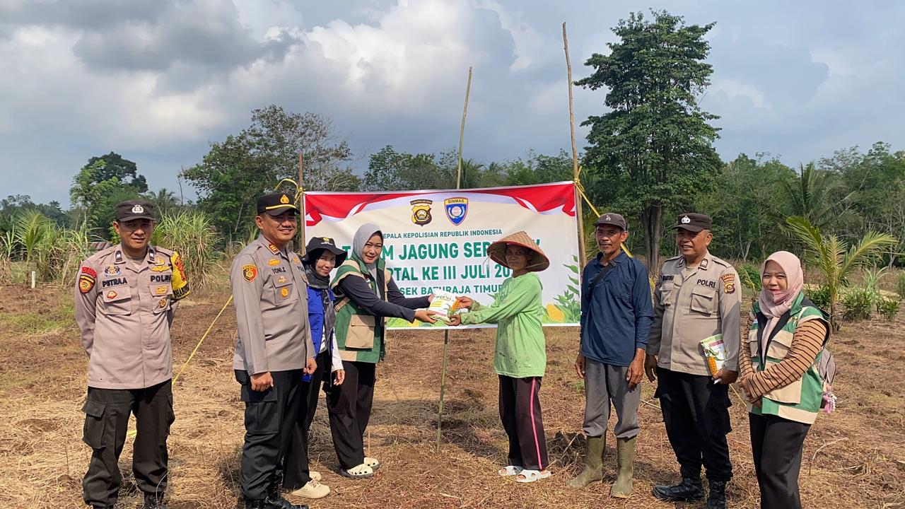 Dukung Swasembada Pangan, Polsek Baturaja Timur Tanam Jagung 3 Hektare di Kemelak Bindung Langit, Target Panen 9 Ton
