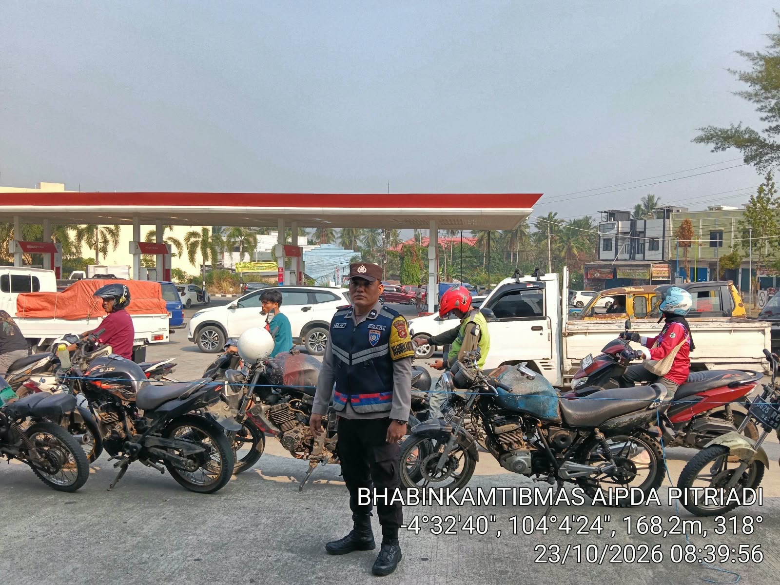 POLSEK MUARADUA LAKSANAKAN PAM DAN MONITORING DI SPBU MUARADUA