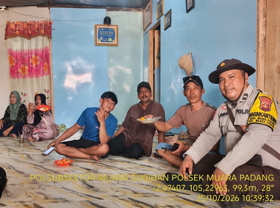 Bhabinkamtibmas Polsek Muara Padang Ajak Warga Jaga Kamtibmas dan Dukung Ketahanan Pangan