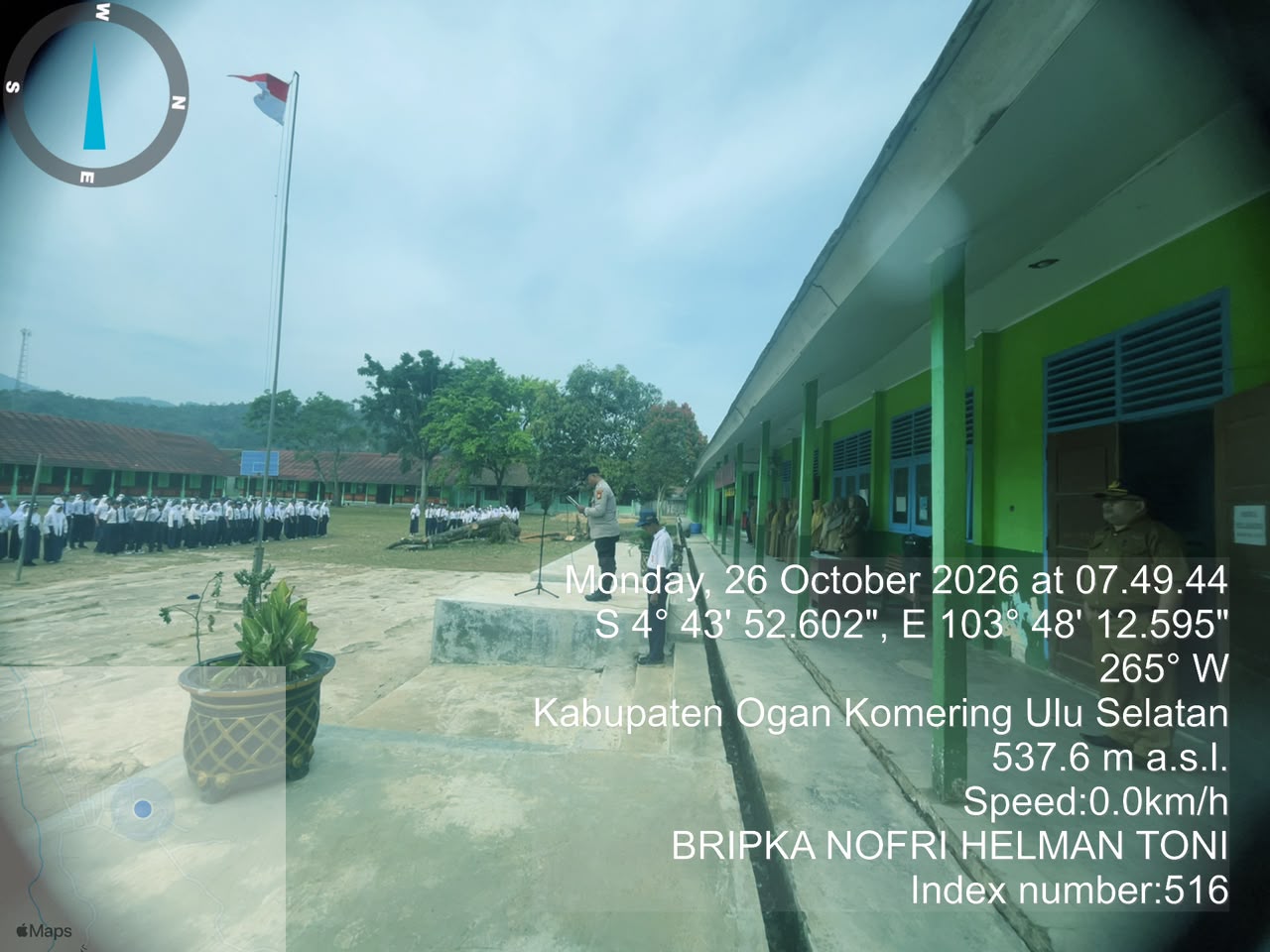 BHABINKAMTIBMAS POLSEK MEKAKAU ILIR JADI PEMBINA UPACARA DI SMP NEGERI 1 MEKAKAU ILIR