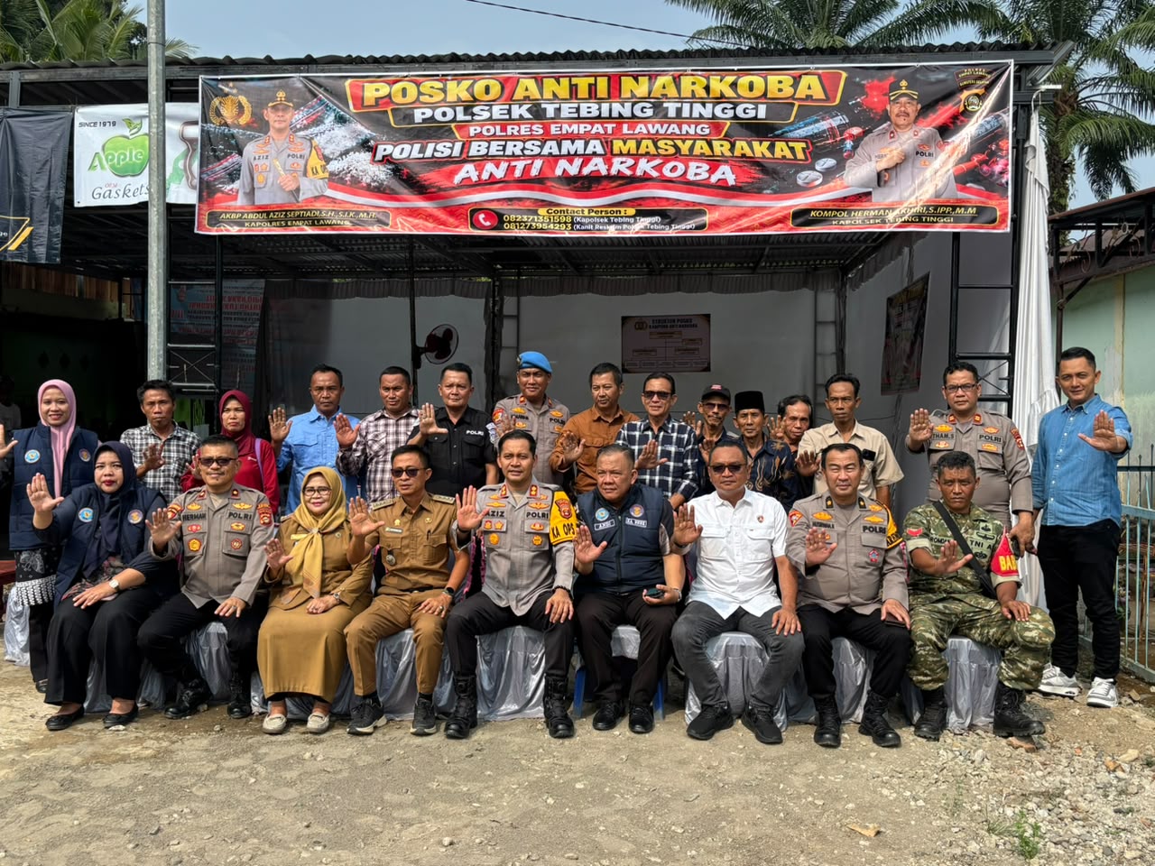 Kapolres Empat Lawang Resmikan Posko Polisi Bersama Masyarakat Anti Narkoba di Desa Lampar