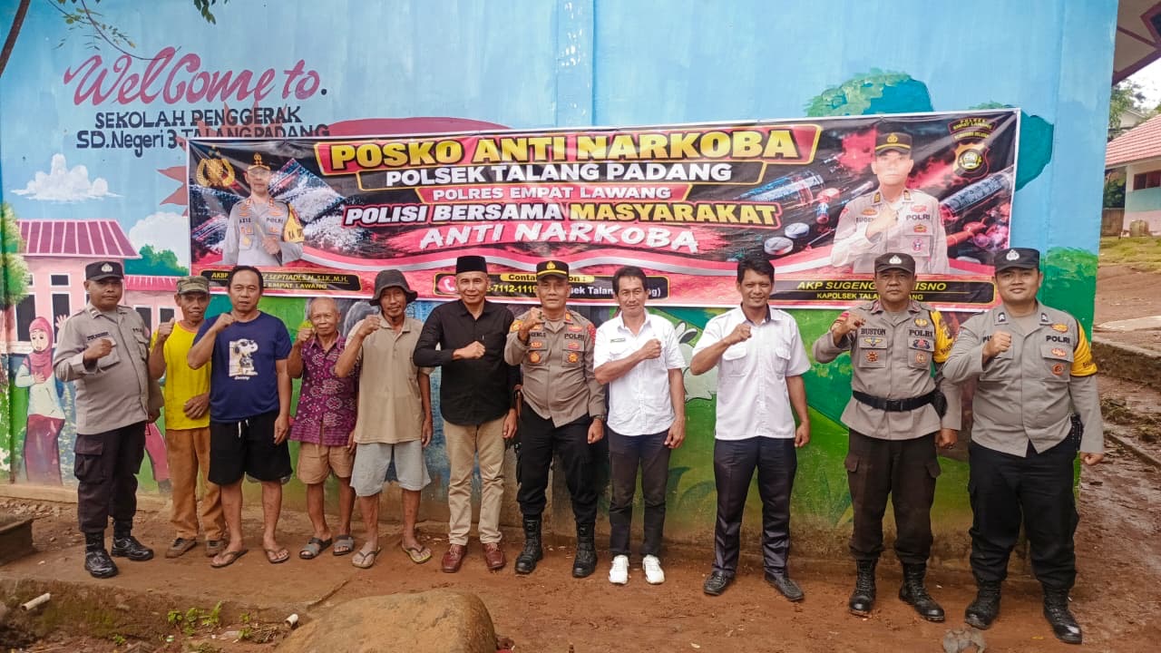 Wujudkan Lingkungan Bersih Narkotika, Polsek Talang Padang Bersama Unsur Pimpinan Kecamatan dan Warga Dirikan Posko Anti Narkoba