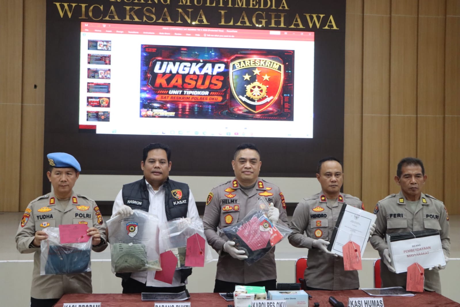 Press Conference Ungkap Kasus Unit TIPIDKOR Sat Reskrim Polres Oku