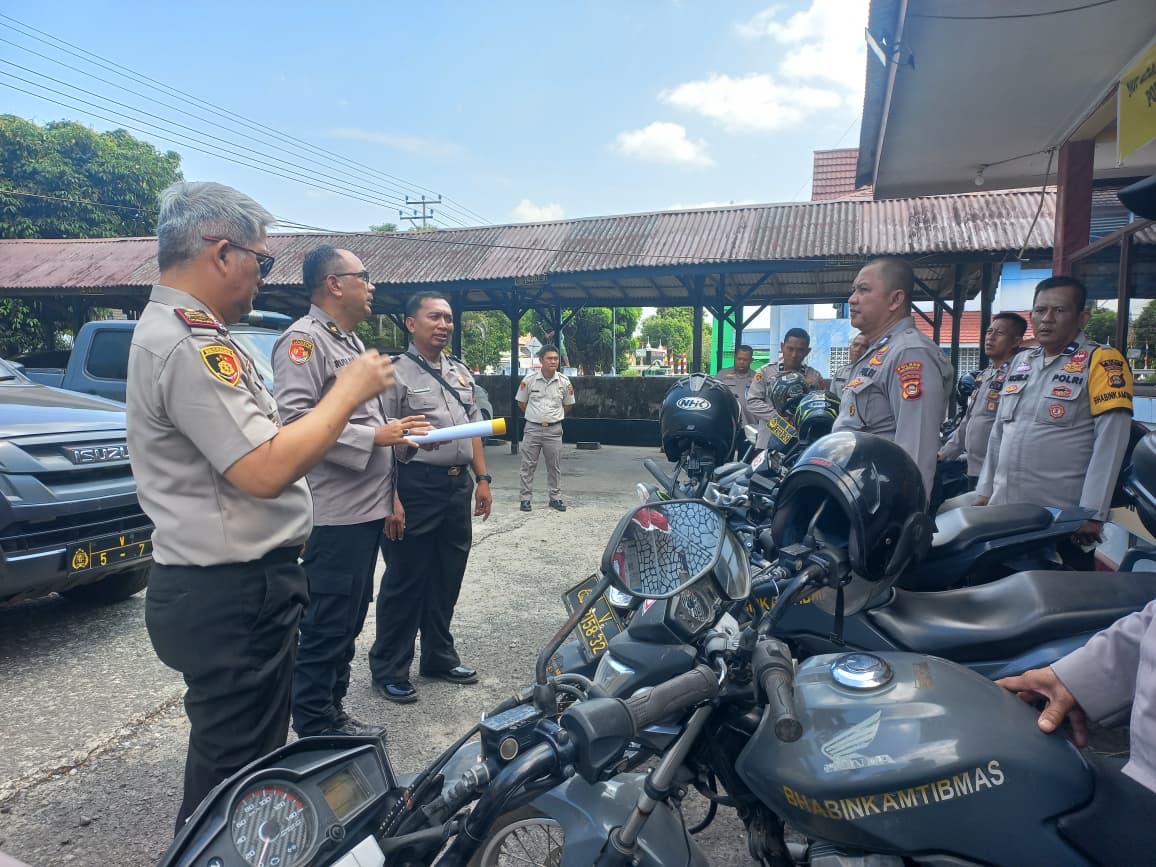 Biro Logistik Polda Sumsel Supervisi Inventaris Ranmor Dinas di Polsek Kayuagung