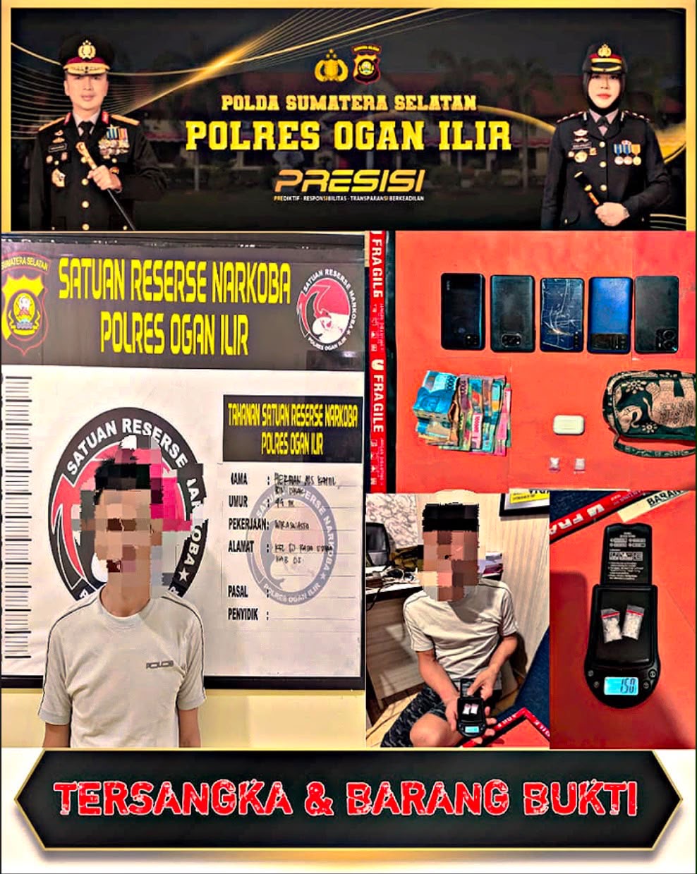 Satresnarkoba Polres Ogan Ilir Ungkap Kasus Peredaran Sabu di Tanjung Raja, Satu Pengedar Diamankan