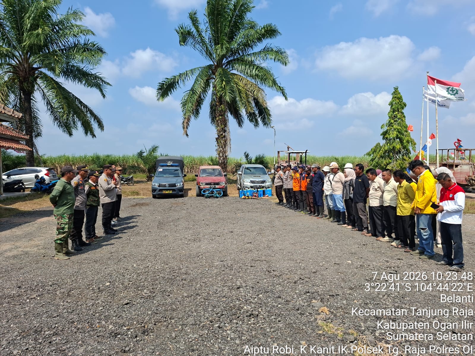 Polsek Tanjung Raja Ogan Ilir Gelar Apel Kesiapsiagaan Karhutla, Perkuat Sinergi Antisipasi Musim Kemarau