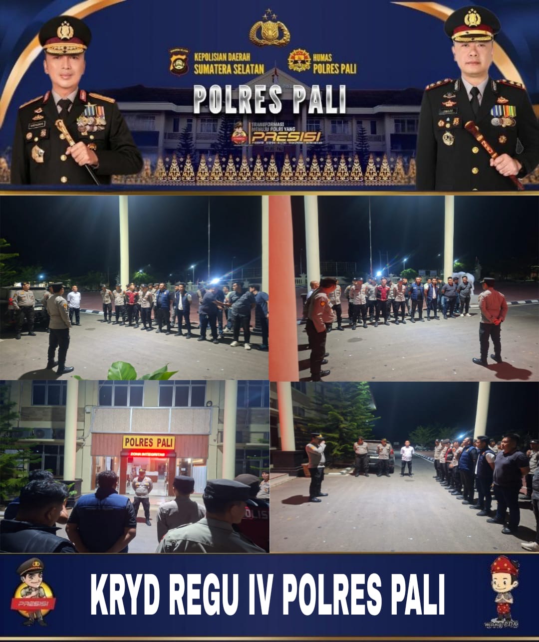 KRYD Regu IV Polres PALI Intensifkan Patroli Malam, Sasar Sejumlah Titik Rawan Gangguan Kamtibmas