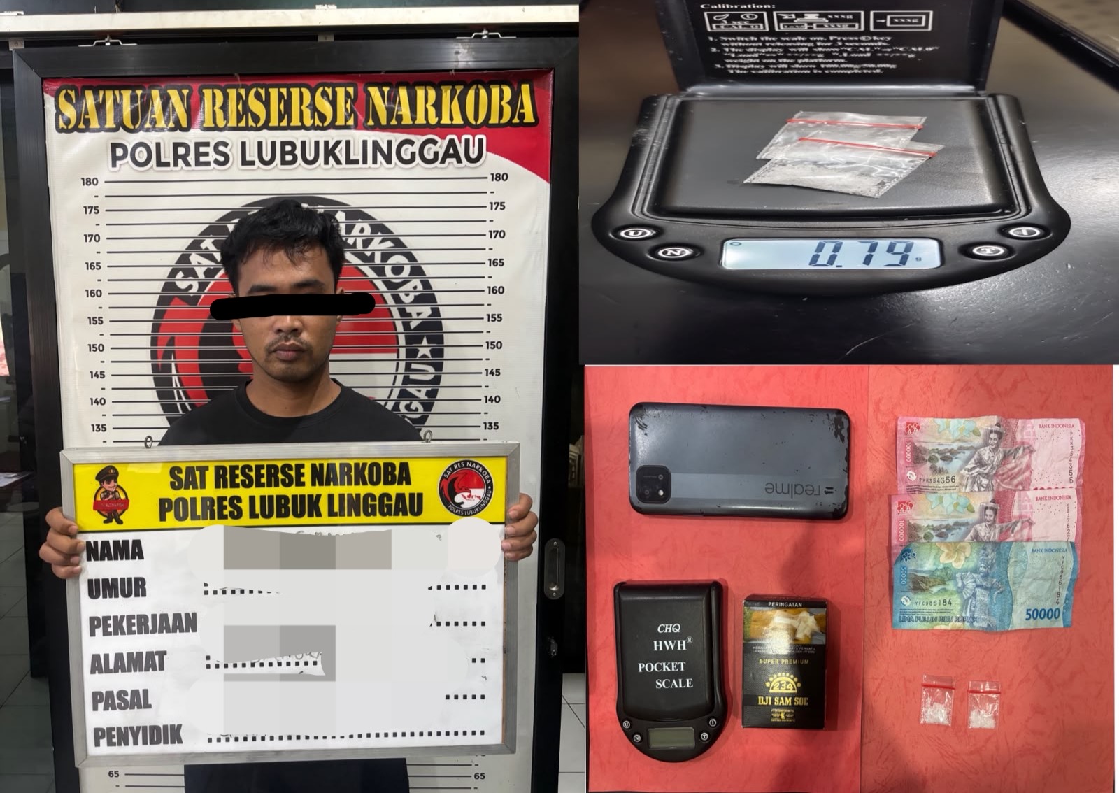 Kabur Saat Digerebek, Pria 30 Tahun di Lubuk Linggau Diamankan Polisi Bersama Sabu dan Timbangan Digital