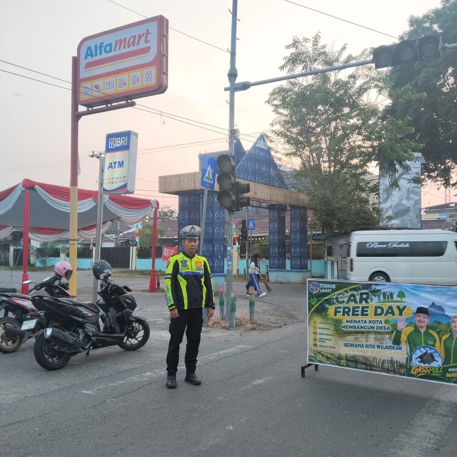 Satlantas Polres Lahat Tempatkan Personel Amankan Car Free Day, Wujudkan Kegiatan Masyarakat Yang Aman dan Tertib