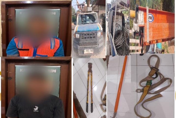 Diduga Curi Kabel Listrik 600 Meter, Dua Pria Diamankan Polsek Babat Supat
