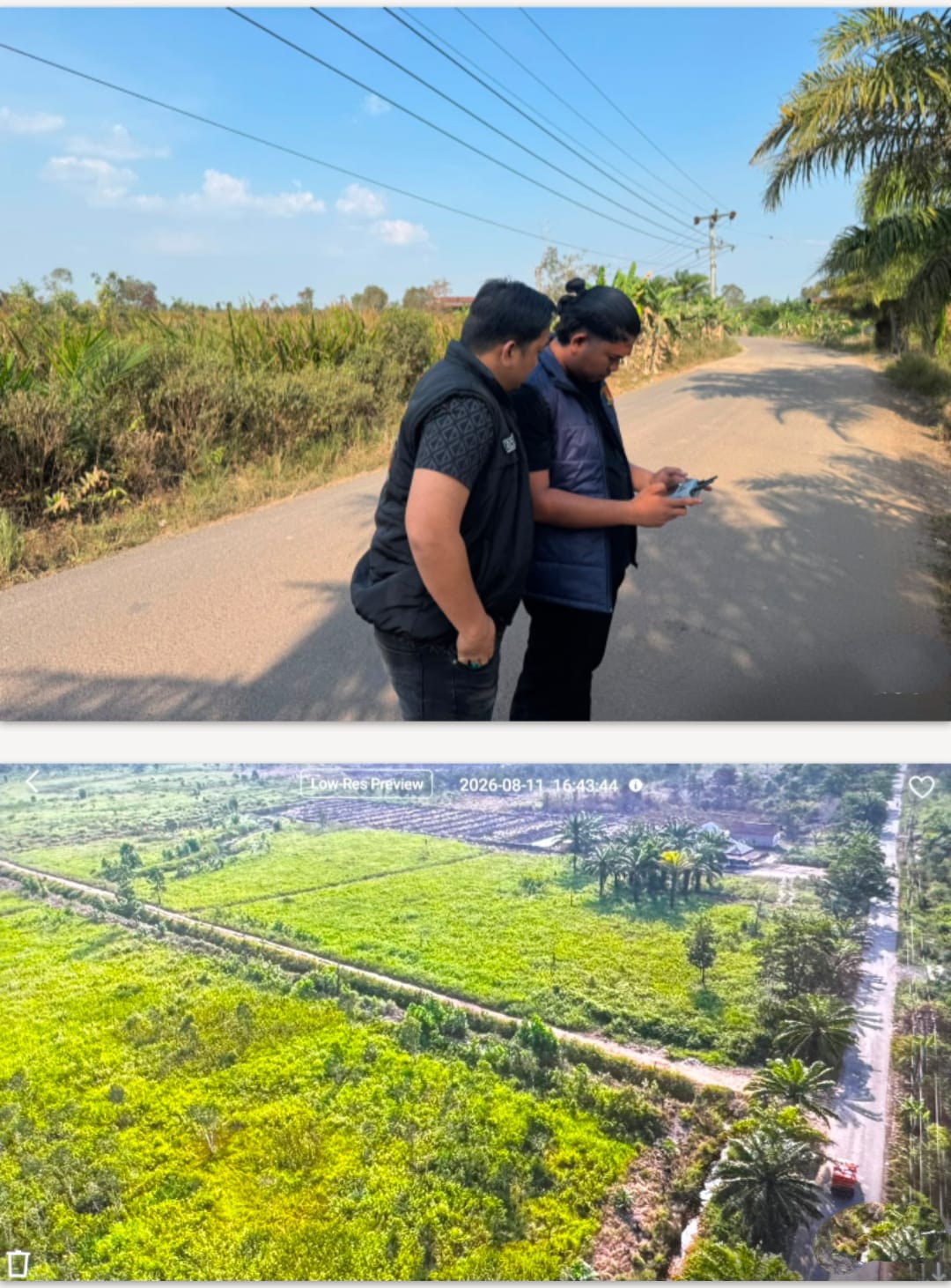 Cegah Karhutla Sejak Dini di Tiga titik Desa  Polres Ogan ilir Melalui Polsek Indralaya Intensif Pantau Wilayah Rawan dengan Drone