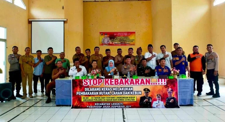 Polsek Lengkiti Bersama Lintas Sektor Bahas HUT RI dan Antisipasi Karhutla