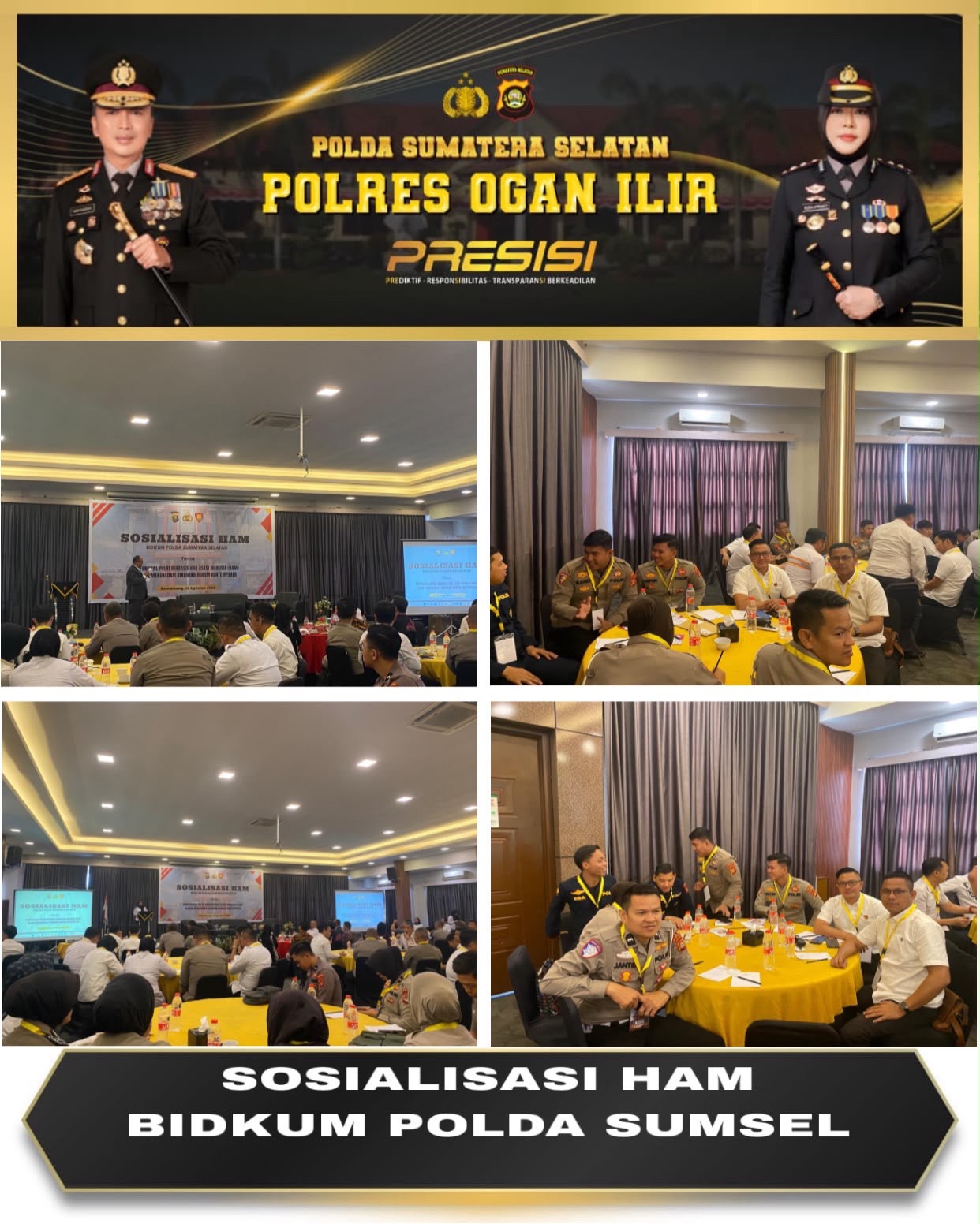 Polres Ogan Ilir Ikuti Sosialisasi HAM, Wujudkan Profesionalisme Polri Berbasis Hak Asasi Manusia