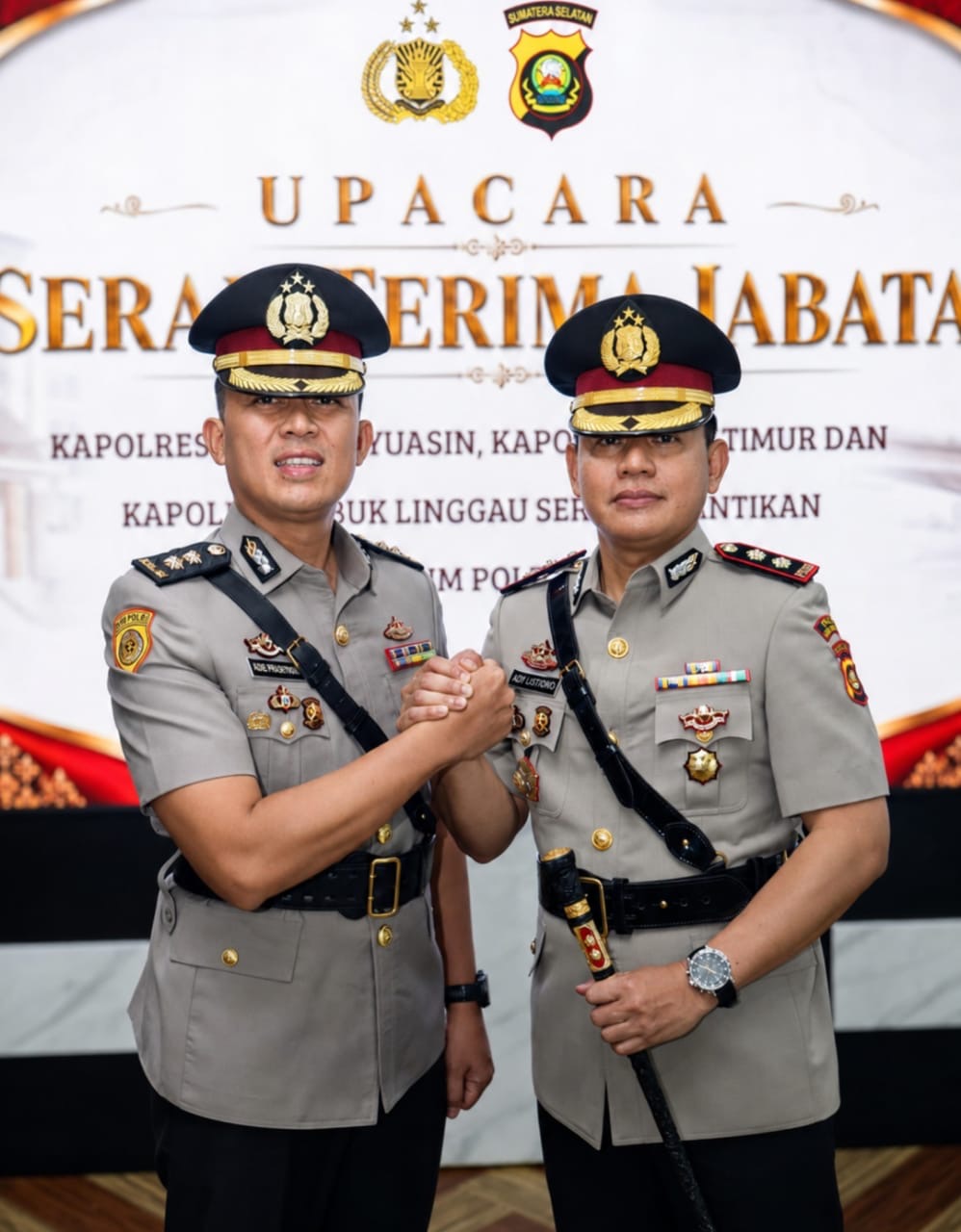 Pimpin Sertijab Kapolres Muba dan OKU Timur, Kapolda Sumsel Tekankan Pelayanan Terbaik untuk Masyarakat