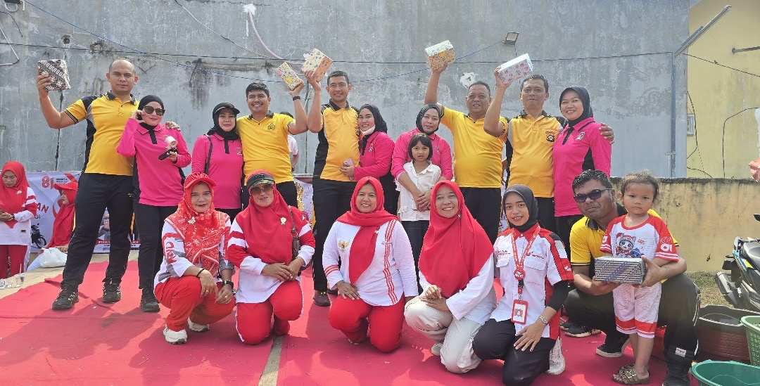 Semarak HUT RI ke-81:  Bhayangkari Ranting  Muara Kelingi Polres Musi Rawas adakan Senam Bersama dan Lomba  ​
