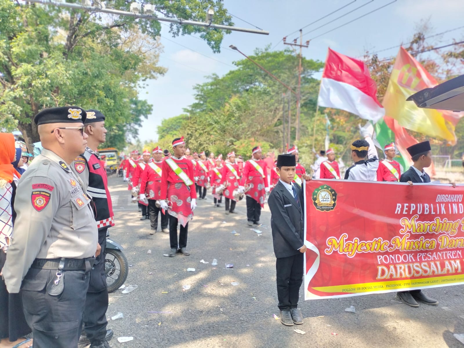 Semarak HUT RI ke-81, Polres Lahat Kawal Lomba Drum Band dan Baris Berbaris Pelajar