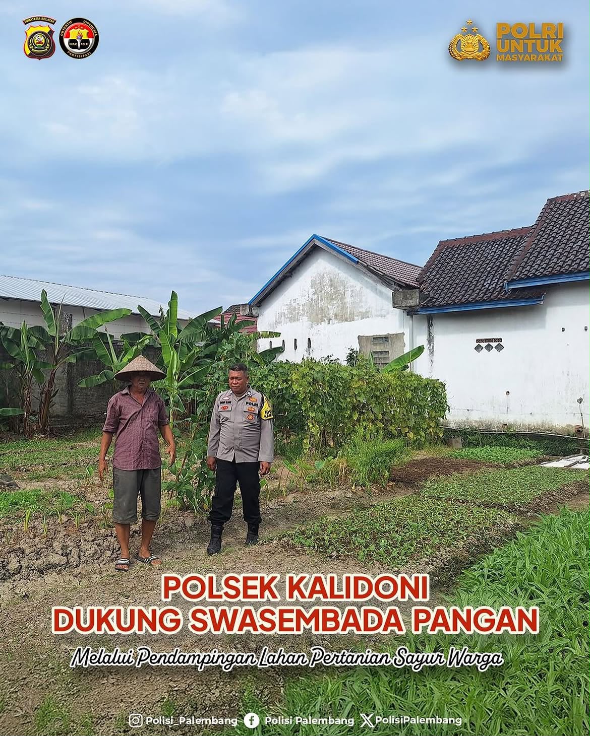 Polsek Kalidoni Dampingi Warga Kelola Lahan Sayuran, Dukung Program Ketahanan Pangan