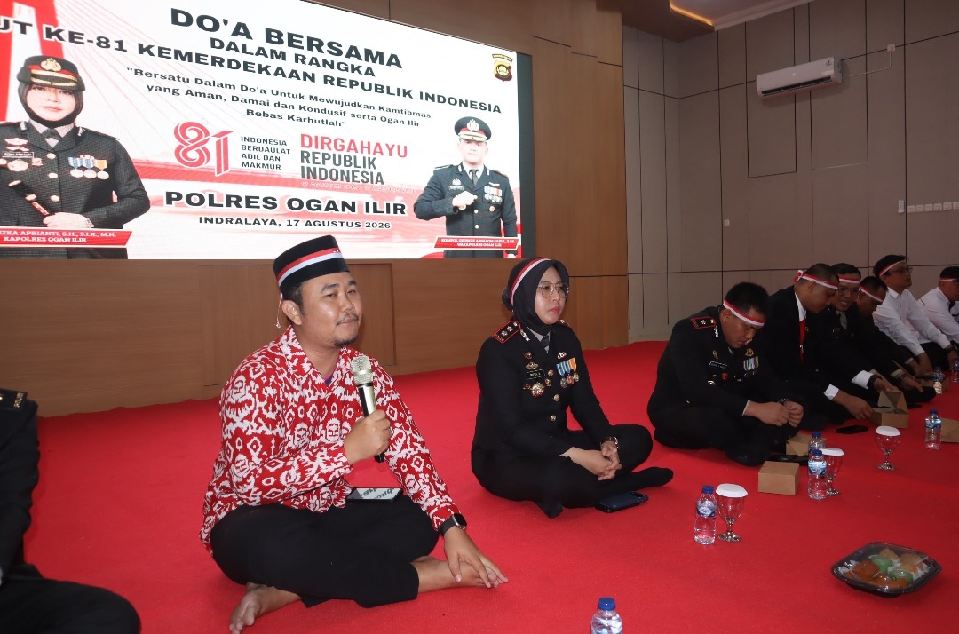 Peringatan HUT RI ke-81, Peduli Korban Gempa dan Karhutla, Polres Ogan Ilir Gelar Doa Bersama