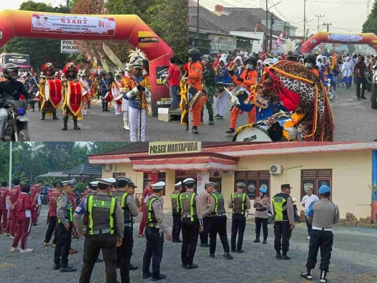 Kapolres OKU Timur Hadiri Jalan Sehat dan Lomba Drum Band Semarak HUT RI ke-81 di Martapura