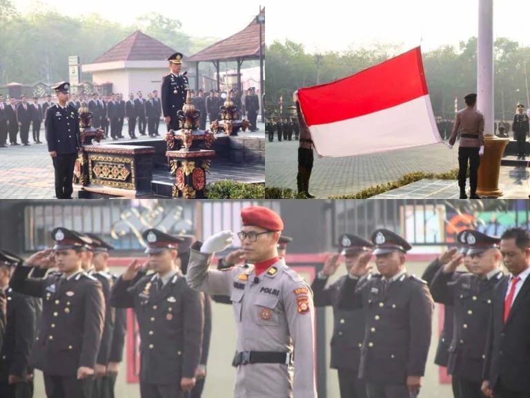 Polres OKU Timur Peringati HUT RI ke-81, Upacara Berlangsung Khidmat