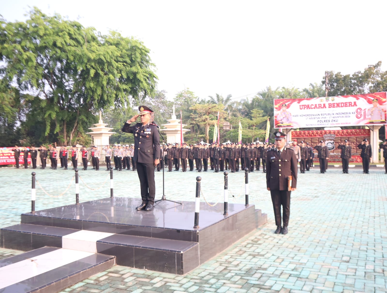 Polres Oku Gelar Upacara Peringatan Hari Ulang Tahun (HUT) ke-81 Kemerdekaan Republik Indonesia