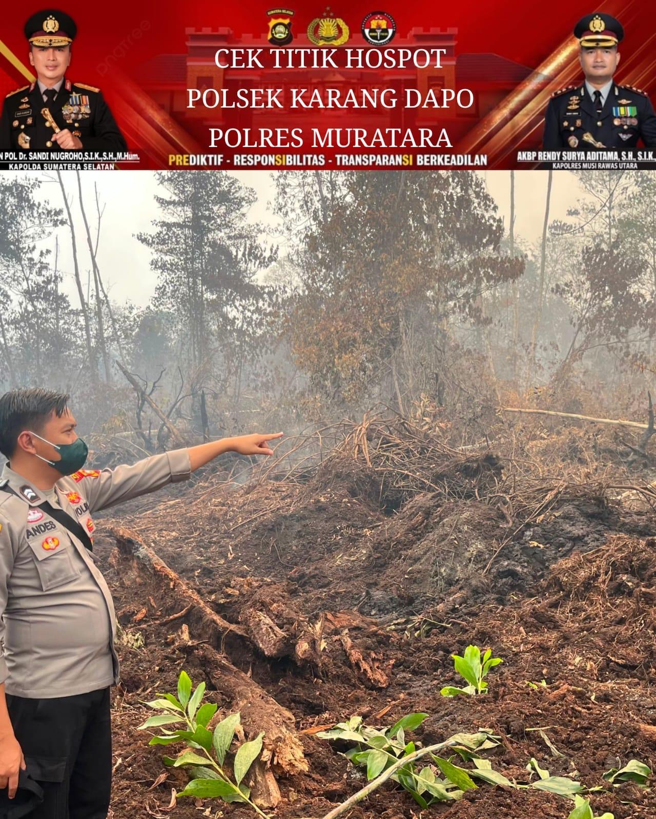 Deteksi Hotspot, Polsek Karang Dapo Gerak Cepat Lakukan Ground Check dan Tangani Karhutla Seluas 10 Hektare