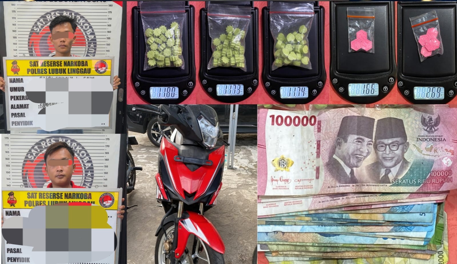 Satresnarkoba Polres Lubuk Linggau Ungkap Peredaran Ekstasi, Dua Tersangka Diamankan dengan 98 Butir Barang Bukti