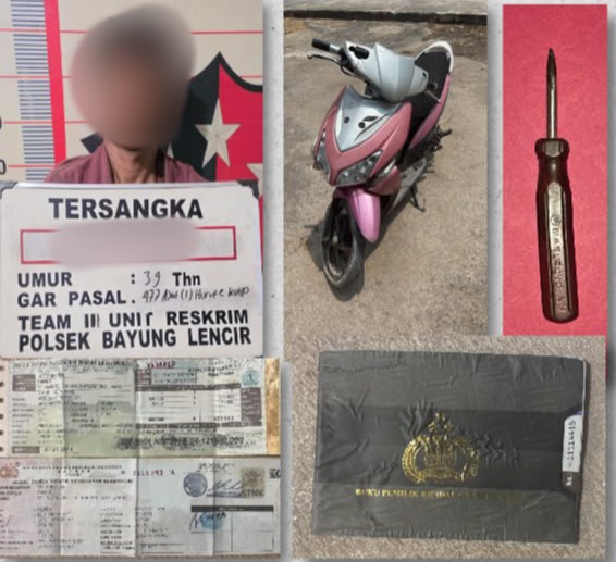 Panjar Rumah Lewat Pohon, Pelaku Curanmor di Bayung Lencir Ditangkap Tekab 204
