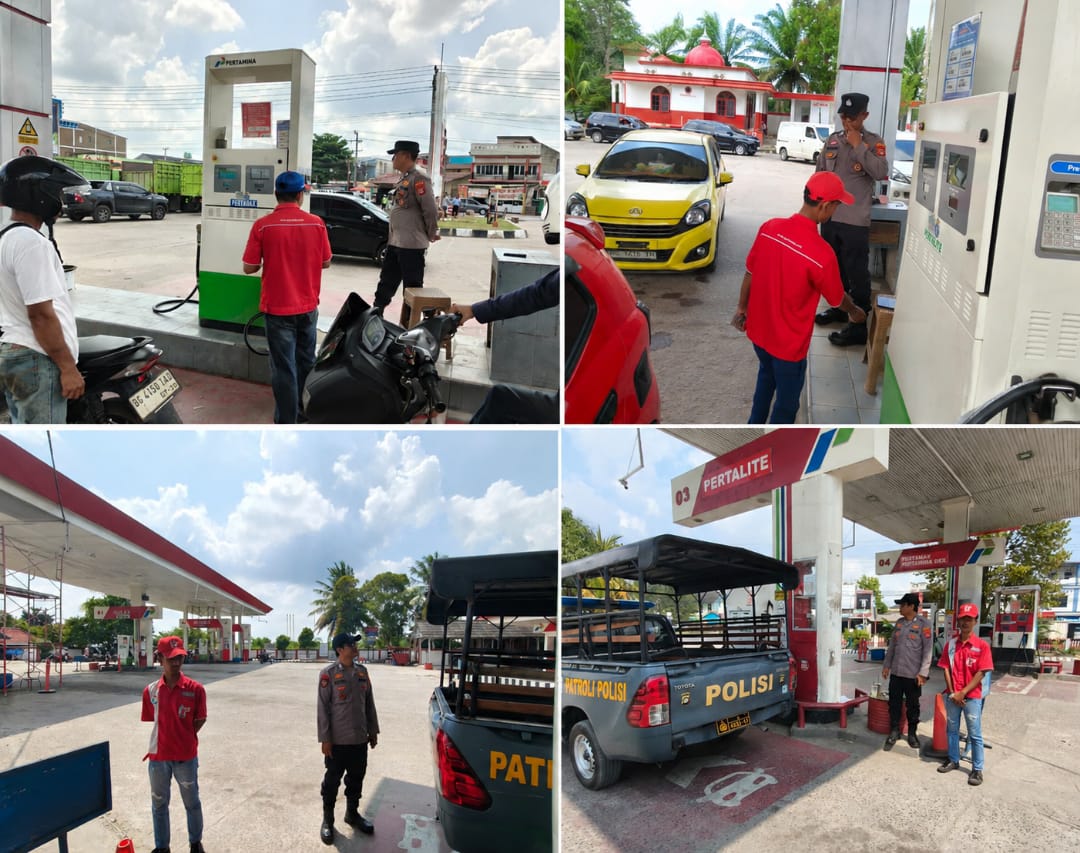 Polsek Indralaya Intensifkan Patroli dan Pengaturan Arus Lalu Lintas, Antisipasi Kemacetan di SPBU