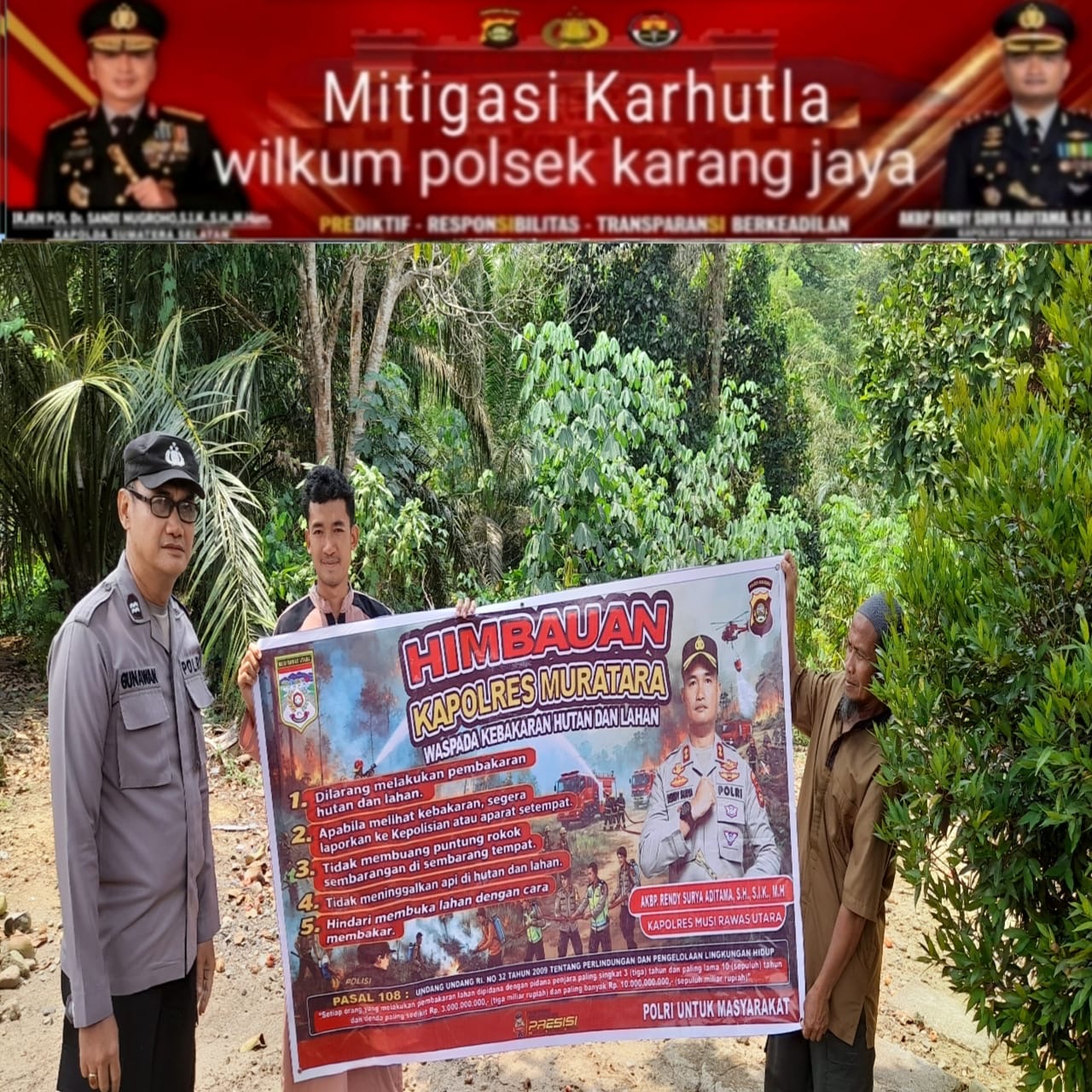 Polsek Karang Jaya Intensifkan Mitigasi Karhutla, Ground Check di Desa Embacang Baru Nihil Titik Api