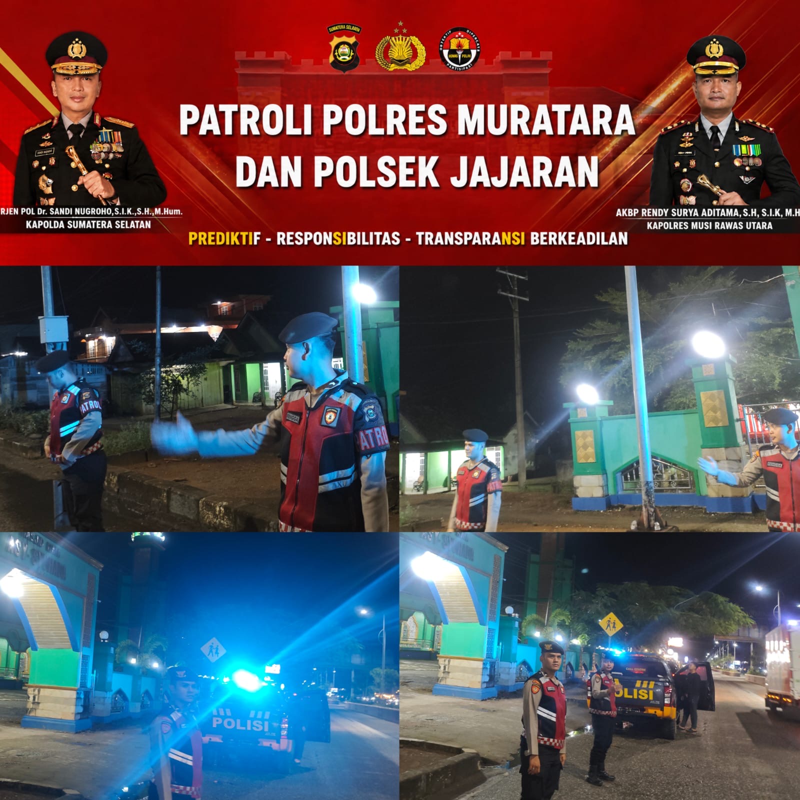Patroli Beat Sat Samapta Polres Muratara Sisir Jalinsum hingga Karang Jaya, Antisipasi 3C dan Gangguan Kamtibmas