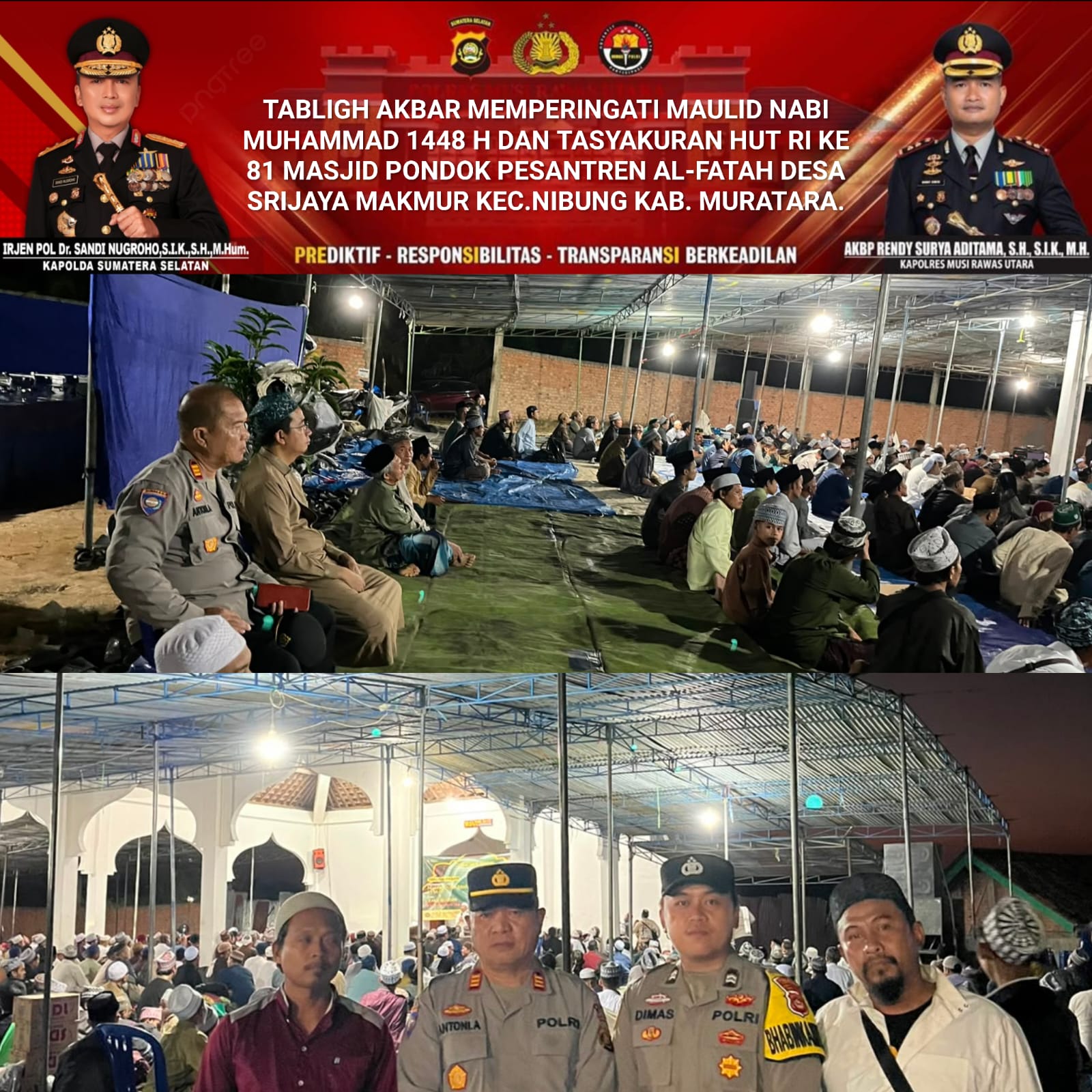 Tabligh Akbar Maulid Nabi dan Tasyakuran HUT RI ke-81 di Nibung Dihadiri 2.000 Jamaah, Berlangsung Kondusif