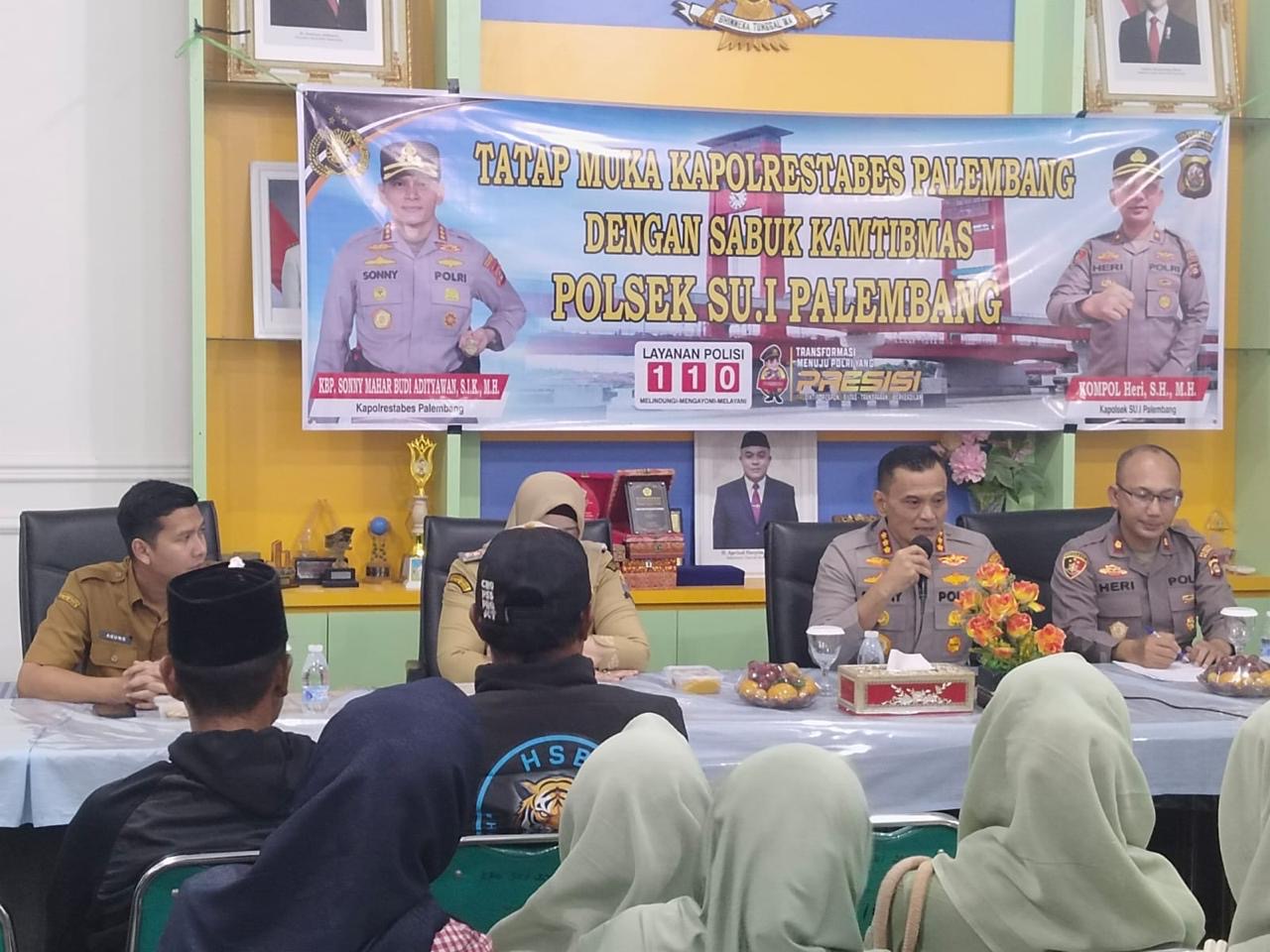 Kapolrestabes Palembang Ajak Sabuk Kamtibmas Perkuat Harkamtibmas di Seberang Ulu I