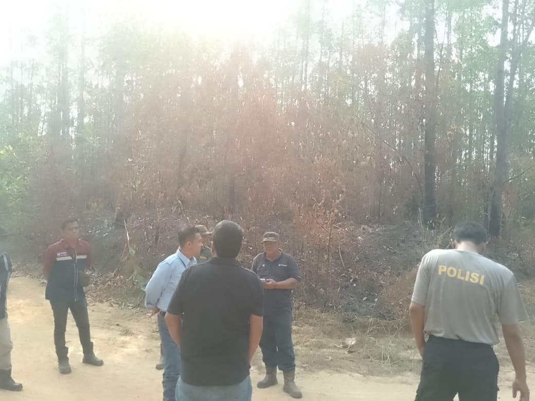 Polsek Gunung Megang Gerak Cepat Cek Hotspot BRIN, Lahan PT MHP Terbakar