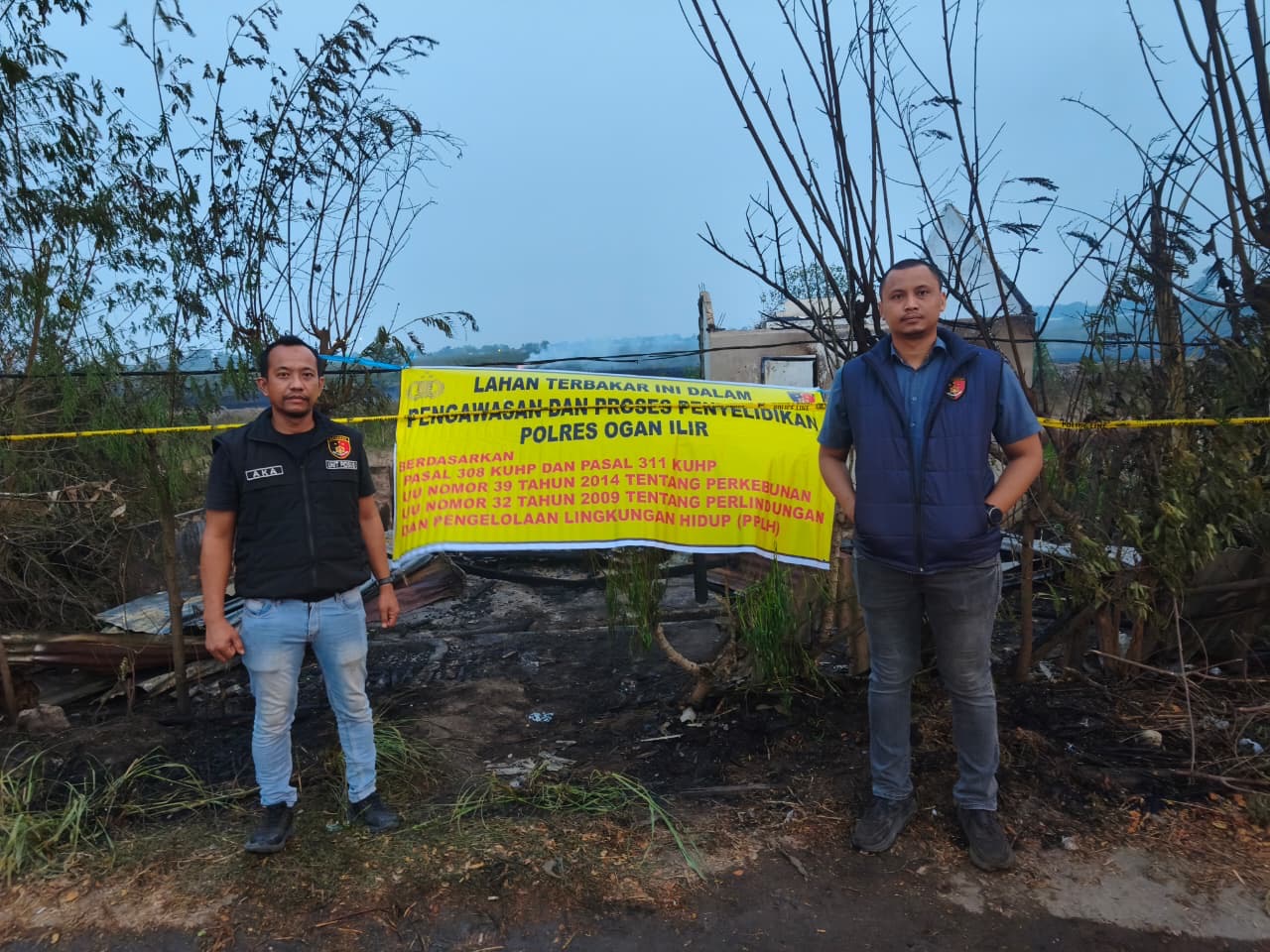 Upaya Penegakan Hukum Satreskrim Polres Ogan Ilir terhadap Pelaku Pembakaran Hutan Seluas 10 Hektare di Sungai Rambutan